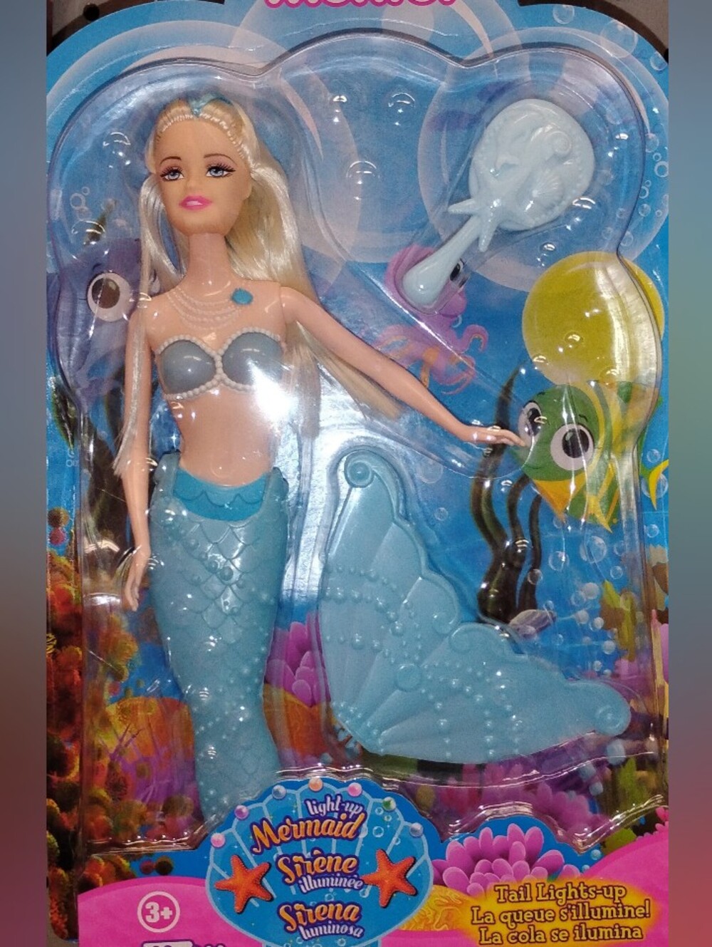 Light-Up Mermaid Doll in Light Blue